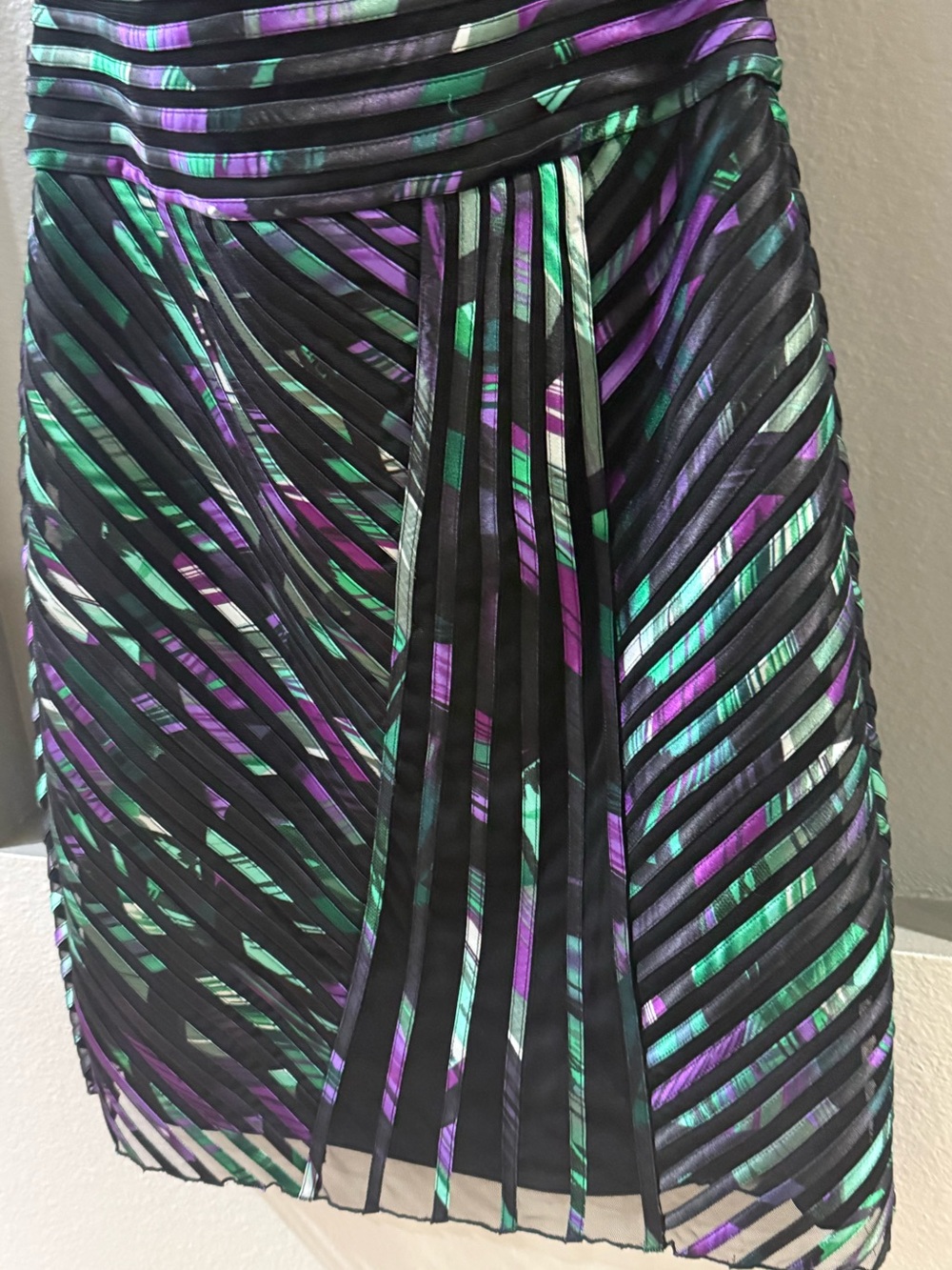 Vintage Cach’e multicolor sweetheart spaghetti-strap mini dress. - Picture 4 of 7